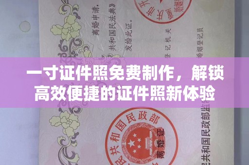 哈尔滨一寸证件照免费制作，解锁高效便捷的证件照新体验
