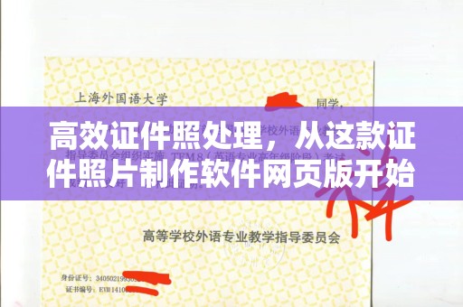 哈尔滨高效证件照处理，从这款证件照片制作软件网页版开始
