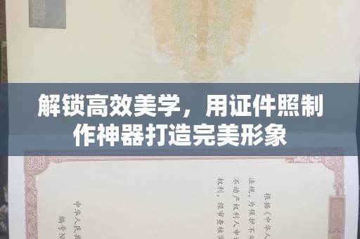 哈尔滨解锁高效美学，用证件照制作神器打造完美形象