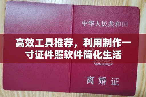 哈尔滨高效工具推荐，利用制作一寸证件照软件简化生活
