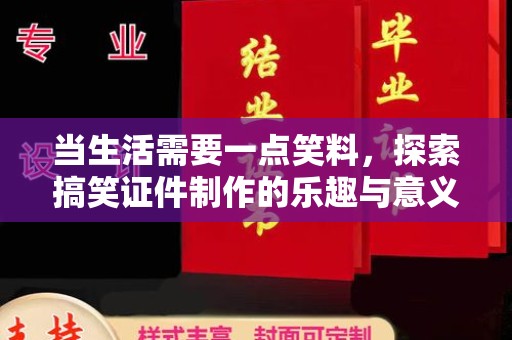 哈尔滨当生活需要一点笑料，探索搞笑证件制作的乐趣与意义