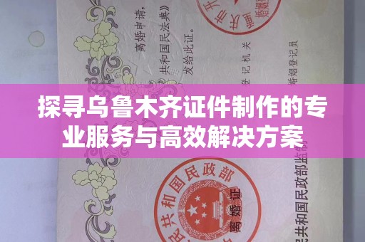 哈尔滨探寻乌鲁木齐证件制作的专业服务与高效解决方案