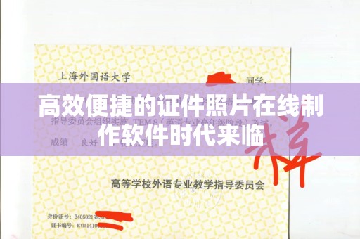 哈尔滨高效便捷的证件照片在线制作软件时代来临