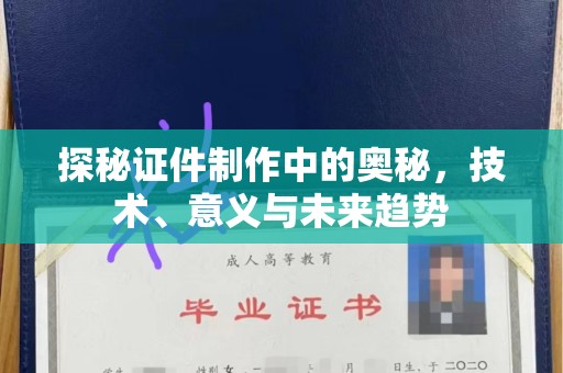 哈尔滨探秘证件制作中的奥秘，技术、意义与未来趋势