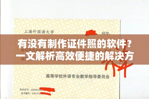 哈尔滨有没有制作证件照的软件？一文解析高效便捷的解决方案