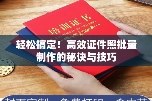 哈尔滨轻松搞定！高效证件照批量制作的秘诀与技巧