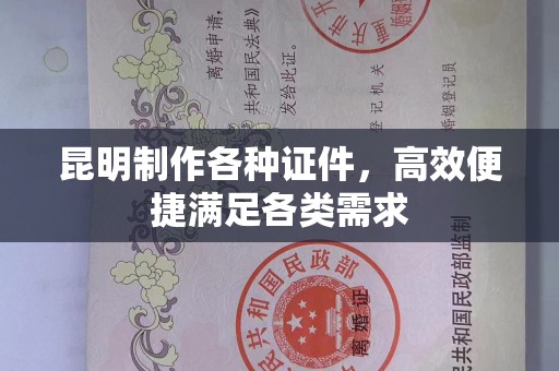 哈尔滨昆明制作各种证件，高效便捷满足各类需求