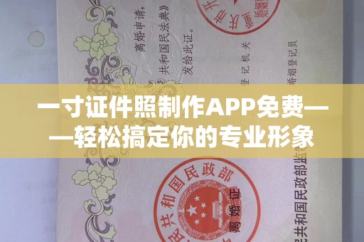 哈尔滨一寸证件照制作APP免费——轻松搞定你的专业形象